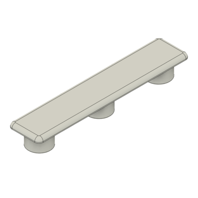 MODULAR SOLUTIONS POLYAMIDE PART<br>END CAP 90MM X 18.5MM LIGHT GRAY